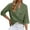 Army Green, variant on VSSSJ Shirts for Women Solid Color 3/4 Sleeve Cotton Linen Pullover Tops V Neck Buttons Front Comfy Holiday Office Loose Fit T-Shirt Army Green XL