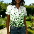 thumbnail image 5 of Women Hawaiian Button Down Shirt Soft Cool Floral Print Short Sleeve V Neck Summer Beach Tops Dark Green M, 5 of 5