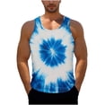 thumbnail image 2 of BLTIBY Men's Tank Top Tie Dye Graphic Sleeveless Beach Shirts Crew Neck Pullover Blouse for Vacation Gym Running Workout Sky Blue L, 2 of 6