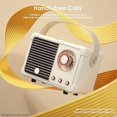 thumbnail image 5 of Retro Bluetooth Speaker,Wireless Vintage Small Speaker with Stereo Sound,Hands-free Call,400mA Battery,TF Card, Aux Line,Water-Proof For iOS Android Smartphone Home Office Gift Ideas White, 5 of 5