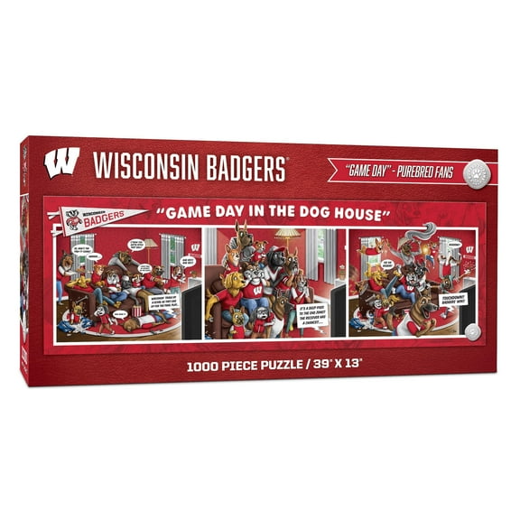 YouTheFan NCAA Wisconsin Badgers Purebred Fans Gameday in the Dog House 1000PC Puzzle