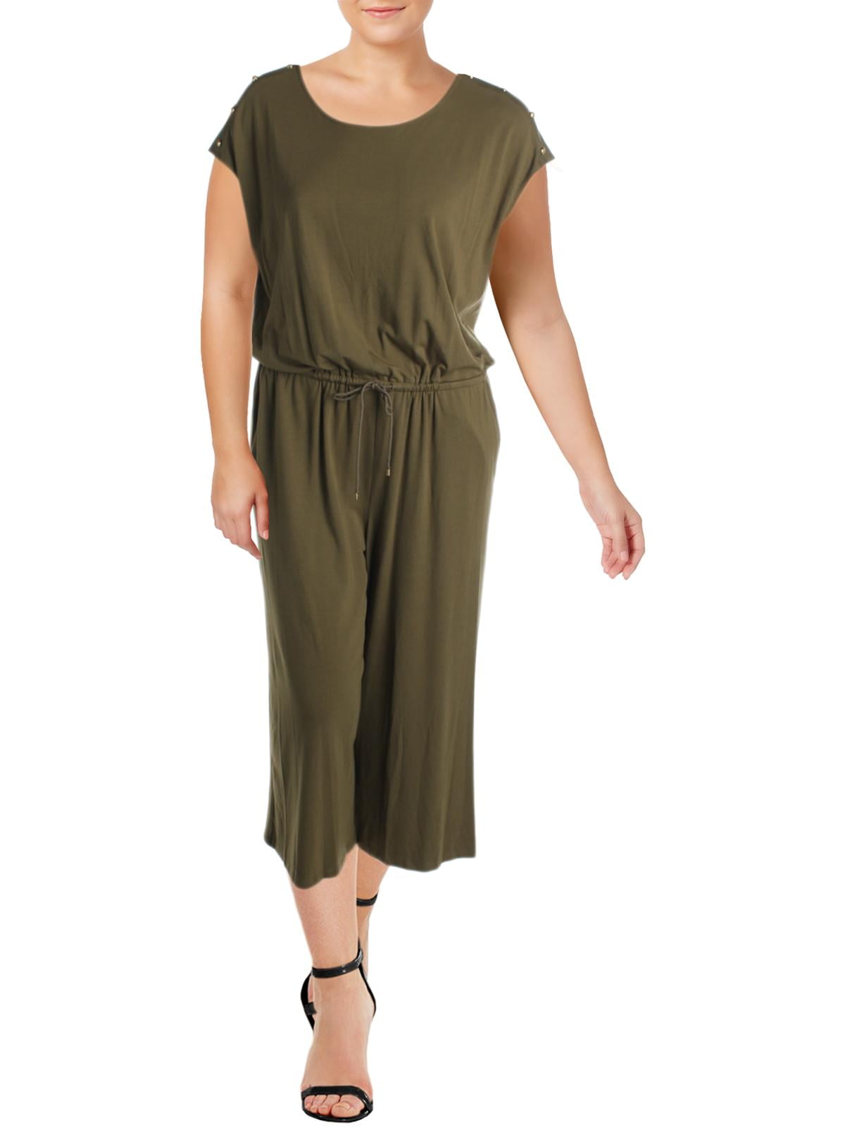 Ralph Lauren Womens Plus Dreshima Knit Cap Sleeves Jumpsuit