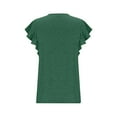 thumbnail image 6 of SELONE Peplum Tops for Women Short Sleeve Tops Blouses Regular Fit T Shirts Pullover Tees Tops Solid T-Shirts V Neck Tops Casual Blouses T Shirts Easy Care Soft Breathable Pullover Tops Green S, 6 of 8