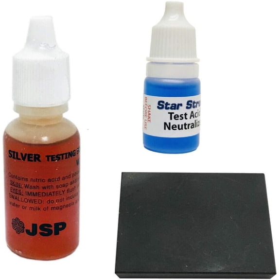 JSP Silver 925 Jewelry Test Solution Scratch Testing Stone and Neutralizer