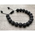 thumbnail image 3 of K-KED Grade A++ Gemstone Bead Adjustable Bracelet 10mm, Genuine Crystals Bracelets-Black Lava, 3 of 6