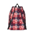 thumbnail image 2 of Bixox Heart Plaid Printing Canvas Backpack Lightweight Casual Travel Backpack School Backpack Fits 15.6 Inch Notebook, 2 of 5
