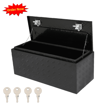 Tcbosik 42 inch Tool Box Heavy Duty Aluminum Tool Organizer with Lock and Keys for Truck RV ATV Black
