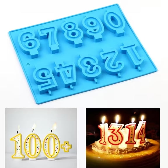 Silicone Candle Mold Birthday Number Candle Mold Cake Decoration Mold Creative DIY Tool