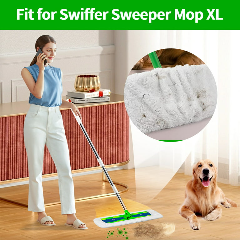 TSV 2Pcs Cleaning Pads Fit for Swiffer Sweeper Mop XL, Microfiber  Replacement Mop Cloths