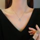 thumbnail image 4 of Collar con colgante de mariposa y cadena de acero de titanio y plata con forma de corazón para mujer, 4 of 6