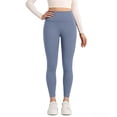 thumbnail image 5 of Workout Leggings for Women Yoga Pants High Waisted Athletic Tights Silky Feel Gym Activewear Lounge Blue L, 5 of 6