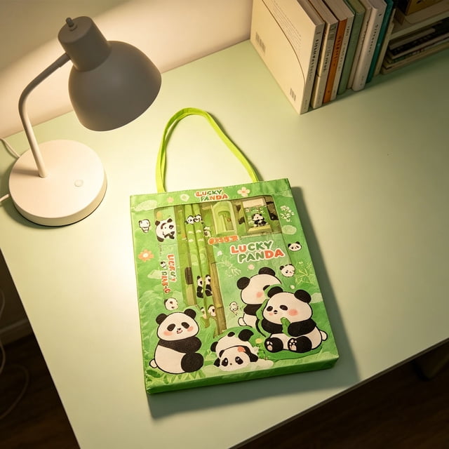 Yuehao Stationery Box for ki-ds, Cute Stationery Set for Primary Schol and Kindergarten, Complete Drawing and Writing Kit for Class Gifts, includes Ruler, Pencils, Eraser (Green)
