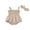 Khaki, variant on Kiapeise Newborn Baby Girl Romper Sleeveless Strap Ruffle Elastic Jumpsuit Bow Headband Spring Summer Clothes