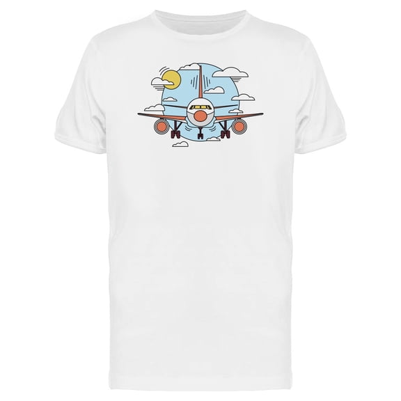 Airplane Frontview Cartoon Tee Men's -Image by Shutterstock
