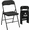Black-Chairs, variant on BORGEBY 34" Square Folding Table Portable Card Table With Smooth PVC Tabletop for Parties, Dining and Camping Indoor Outdoor,Black