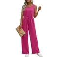 thumbnail image 2 of UVN Jumpsuits for women Summer Casual Romper Sleeveless Wide Leg Long Pants Outfits Dressy Woman Clothes, 2 of 8