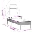 thumbnail image 4 of vidaXL Sun Lounger with Canopy Black Poly Rattan, 4 of 5