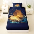thumbnail image 3 of Erosebridal Capybara Twin Sheet Sets For Capybara Lover,Galaxy Starry Night Bedding For Kids Girls 3-Piece, 3 of 6