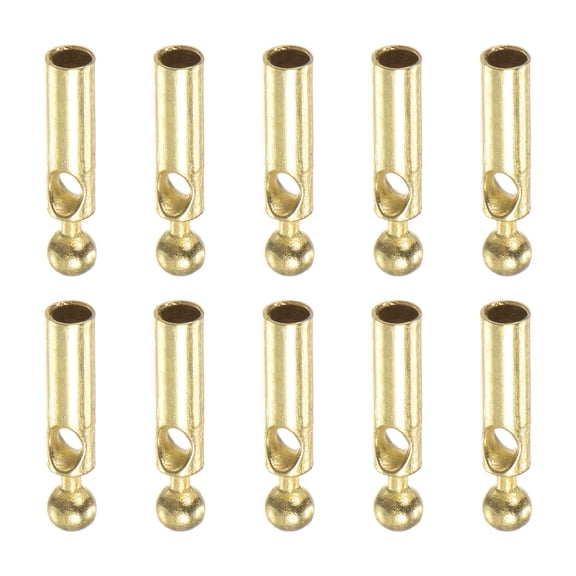 Umbrella Tail Beads Metal 2mm Dia for Folding Umbrella Cover, Golden,10 Pieces