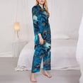 thumbnail image 3 of Naloa Blue Iceberg Leaf Wolf Pajamas for Women Set, Womens Pajama Sets, Lounge Sets for Women, 2pjs for Women-Small, 3 of 7