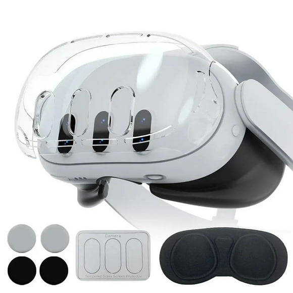 Protective Cover Set Handle Controller Protective Caps VR Headset Skin Face Cover Lens Tempered Film Compatible For Meta Quest 3 VR Accessories