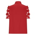 thumbnail image 5 of Ayolanni Women's Shirts Under 5 V-Neck Puff Red Short Sleeve Solid Blouses Teens Shirts for Girls S, 5 of 6