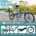 MOONCOOL Adult Folding Tricycles, 7 Speed Folding Adult Trikes, 24 26