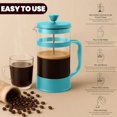 thumbnail image 5 of French Press Espresso and Tea Maker with Triple Filters Stainless Steel Plunger and Heat Resistant Borosilicate Glass Aqua 34-oz (Pack of 1 ), 5 of 7