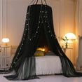 thumbnail image 4 of Double Layer Princess Round Dome Canopy Bed Curtain for Girls Adults,Children Dreamy Mosquito Net,Cute Bedroom Decoration Castle Play Tent Reading Nook Canopies(Dome-Double Black), 4 of 14