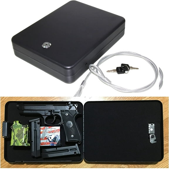 E-ONSALE AmeriGun.Club X-Large Size Handgun Safe Vault Security Pistol Safety Case Box (Key Lock X-Large)