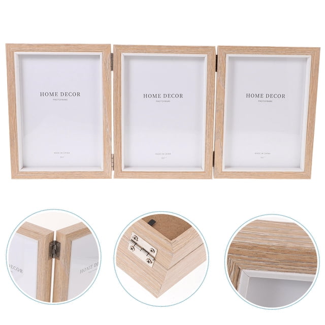 Mobutofu 1 Set Rustic Wooden Photo Frame Desk Photo Frame Home Decoration Indoor