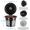 thumbnail image 3 of Amerteer 6 PCS K-Cups Réutilisables, Filtres à Café Rechargeables pour Machines Keurig 2.0 et 1.0 et MINI PLUS Series, Capsules de Café Réutilisables Universelles, Cuillère à Café Entonnoir, Filtre en Acier Inoxydable, 3 of 7