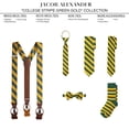 thumbnail image 4 of Jacob Alexander Boys' Prep College Stripe Woven Regular Self-Tie Neck Tie - Green Gold, 4 of 5