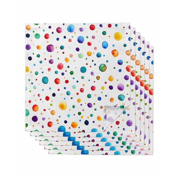 Hokiten Kitchen Dinner Napkins Set of 6 Colorful Polka Dot Cloth Napkins Reusable Washable Table Napkins for Weddings Cocktail Parties Holiday Table Decor 20x20 Inch
