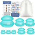 thumbnail image 1 of 8 Pcs 4 Sizes Cupping Therapy Set With Satin Bag Silicone Massage Cups Professional Cupping Therapy Vacuum Cup For Cellulite Joint Pain Muscle Pain(, 1 of 5
