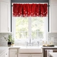 Christmas Snowflake Kithen Curtains Valances for Windows, Merry Xmas