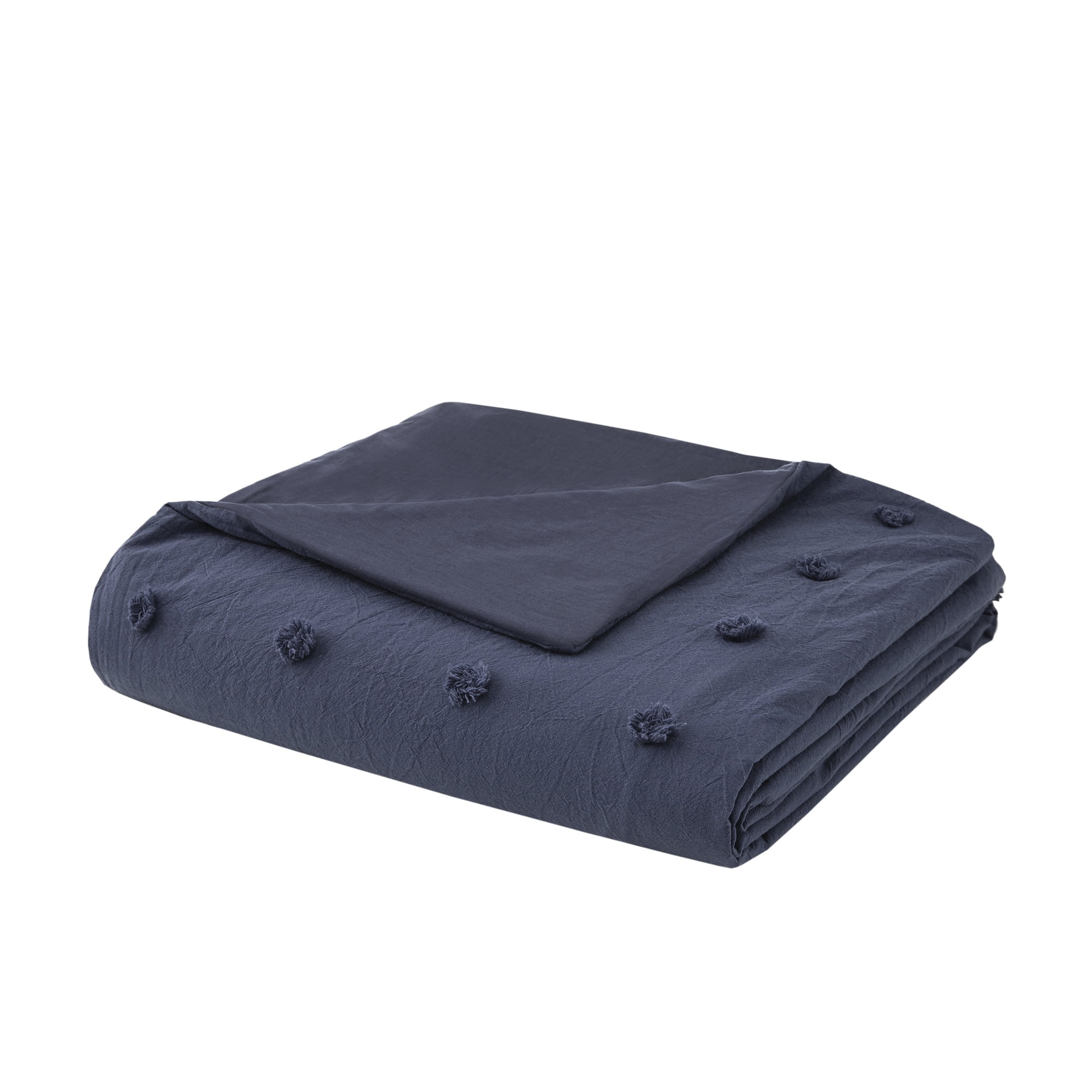Home Essence Apartment Kay Cotton Jacquard Duvet Cover Set, Indigo Blue, Twin/Twin XL