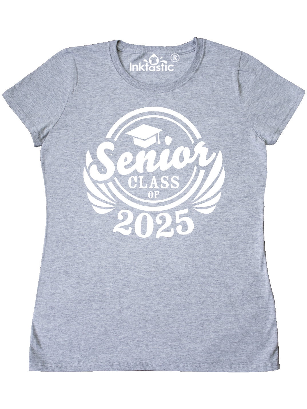 Inktastic Senior Class Of 2025 In White With Graduation Cap Womens T