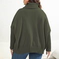 thumbnail image 4 of QIYAGBSA Plus Size Sweater for Women Oversized Batwing Sleeve Turtleneck Ribbed Trim Casual Fall Winter Pullover (Army Green XL), 4 of 6