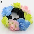 thumbnail image 3 of Mode Femmes de Luxe Floral Fleur Bun Bandeau Guirlande Nuptiale Scrunchie Band, 3 of 7