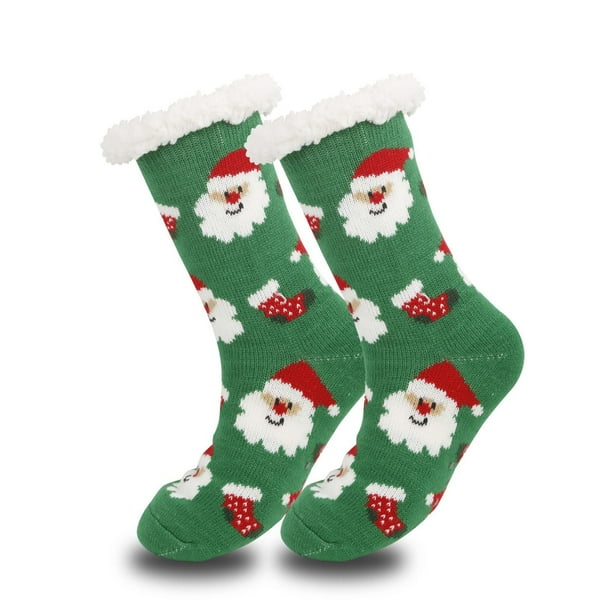 Calcetines navideños para dormir, bonitos calcetines tridimensionales de lana gruesa y cálida para mujer en invierno.
