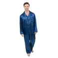 thumbnail image 1 of Leveret Mens Satin Pajamas Christmas 2 Piece Pajama Set Size Small-XXX-Large) (Blue, XXX-Large), 1 of 1