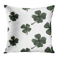 thumbnail image 1 of BOSDECO Green Abstract Hand Drawing of Luck Clover and Quatrefoil on Chess Grid Order Blessing Bonanza Cartoon Pillowcase Pillow Cover Cushion Case 20x20 inch, 1 of 1
