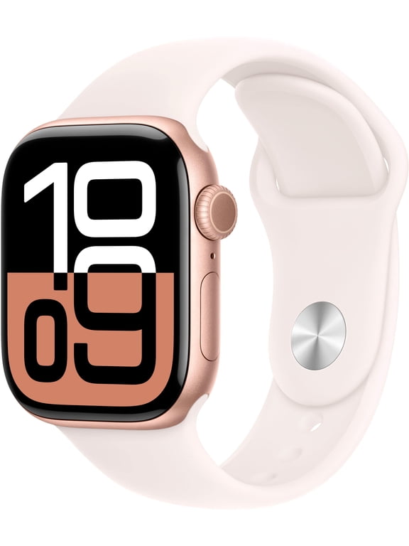 Restored Apple, Watch Series 10, Calculator, 0.06 Pound, (GPS + Cellular), Aluminum Case, 16 Hour Battery Life, Rose Gold, Pink/42mm, 1, 1