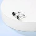thumbnail image 6 of Suplight 925 Stelring Silver Simulated Diamond Black Cubic Zirconia Stud Earrings for Women Men 7mm, 6 of 10