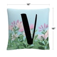 thumbnail image 2 of Pink Floral Garden Letter Illustration V By Abc 16 X 16 Decorative Throw Pillow, 2 of 5