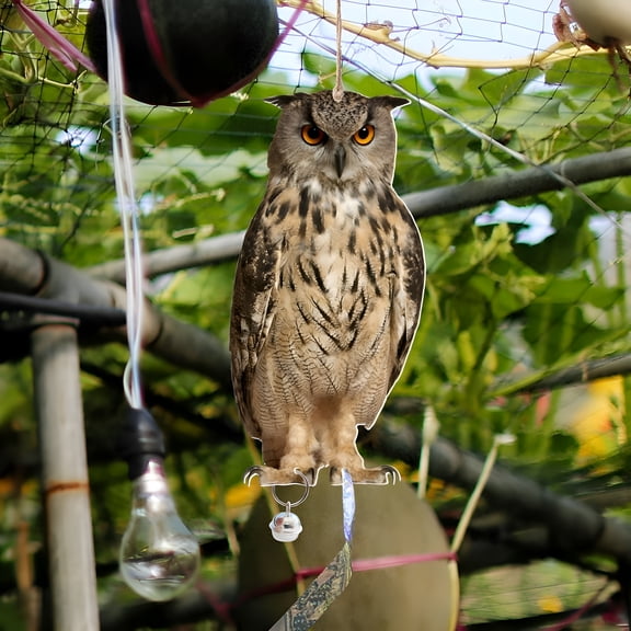 XIBUFE Owl Decoys to Scare Birds Squirrels Away,Owl Decoys to Scare Squirrels,Scarecrow Owl Decoy to Keep Birds Away,Garden Owls Bird Scare Devices for Outdoor Patios