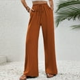 thumbnail image 5 of BLVB Womens Summer Spring Wide Leg Pants High Elastic Waisted Drawstring Casual Loose Comfy Lounge Trousers with Pockets, 5 of 8