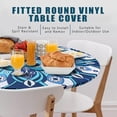 thumbnail image 6 of Round Fitted Tablecloth with Elastic Edge Kaleidoscope Outdoor Indoor Table Cloth Waterproof Wipeable Table Cover for Dinner Picnic Patio Decor(Suitable for 36"- 44" Round Tables), 6 of 6