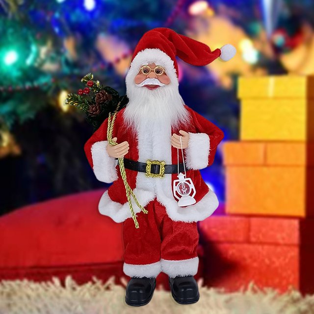 ziyahi Décoration de Poupée Père Noël Bonhomme de Neige Statue de Table Intérieure Rouge